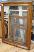 Four assorted Victorian maple picture frames, largest aperture 90 x 63cm