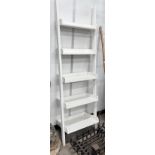 A contemporary graduated shelving unit, height 190cm *Please note the sale commences at 9am.