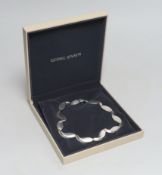 A stylish modern Georg Jensen sterling 925 curved link necklace, 42cm.