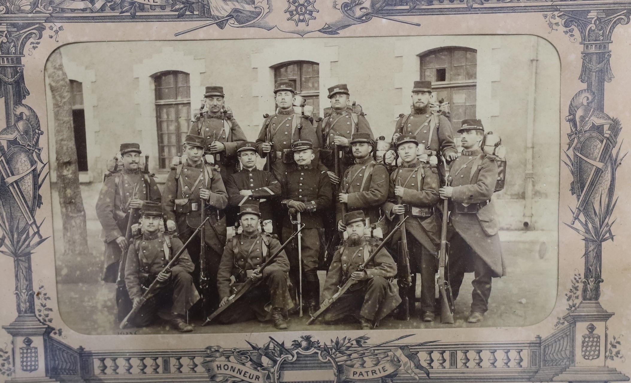 French military interest: A photograph portrait of 90eme Regiment d'Infanterie - Image 2 of 2