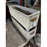 A pair of rectangular French garden planters, width 105cm, depth 30cm, height 36cm*Please note the
