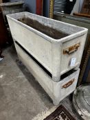 A pair of rectangular French garden planters, width 105cm, depth 30cm, height 36cm*Please note the