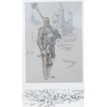 Charles Johnston Payne (Snaffles), two colour prints, 'Le Poilu' and 'Wipers', 43 x 34cm