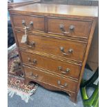 An Edwardian style mahogany five drawer chest, width 57cm *Please note the sale commences at 9am.