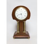 An Edwardian inlay mahogany timepiece, 26cms high