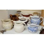 A quantity of various 19th century jugs including Turner, Lane End