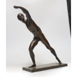 After the Antique, a late 19th/early 20th century bronze figure of an athlete, 32cms high,