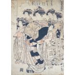 Japanese School, four assorted woodblock prints including Koryusai and Hiroshige, largest 39 x 25cm,