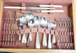 A complete stainless steel canteen set by Cooper Bros. Ltd