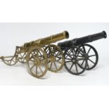 Two models of cannons, stamped G.A.A.D., 40cm long