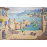 James P. Power R.B.A.(Exh.1924-1938), watercolour, 'The Harbour, St Ives, Cornwall' and a