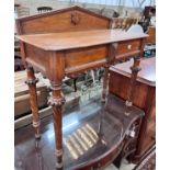 A Victorian carved oak hall table, width 90cm, depth 41cm, height 96cm *Please note the sale