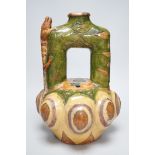 A Continental ‘lizard’ mounted pottery vase, 40cm