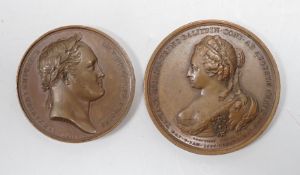 Two 18th/19th century Russia commemorative medals – a Death of Princess Tatiano Galitsyn copper