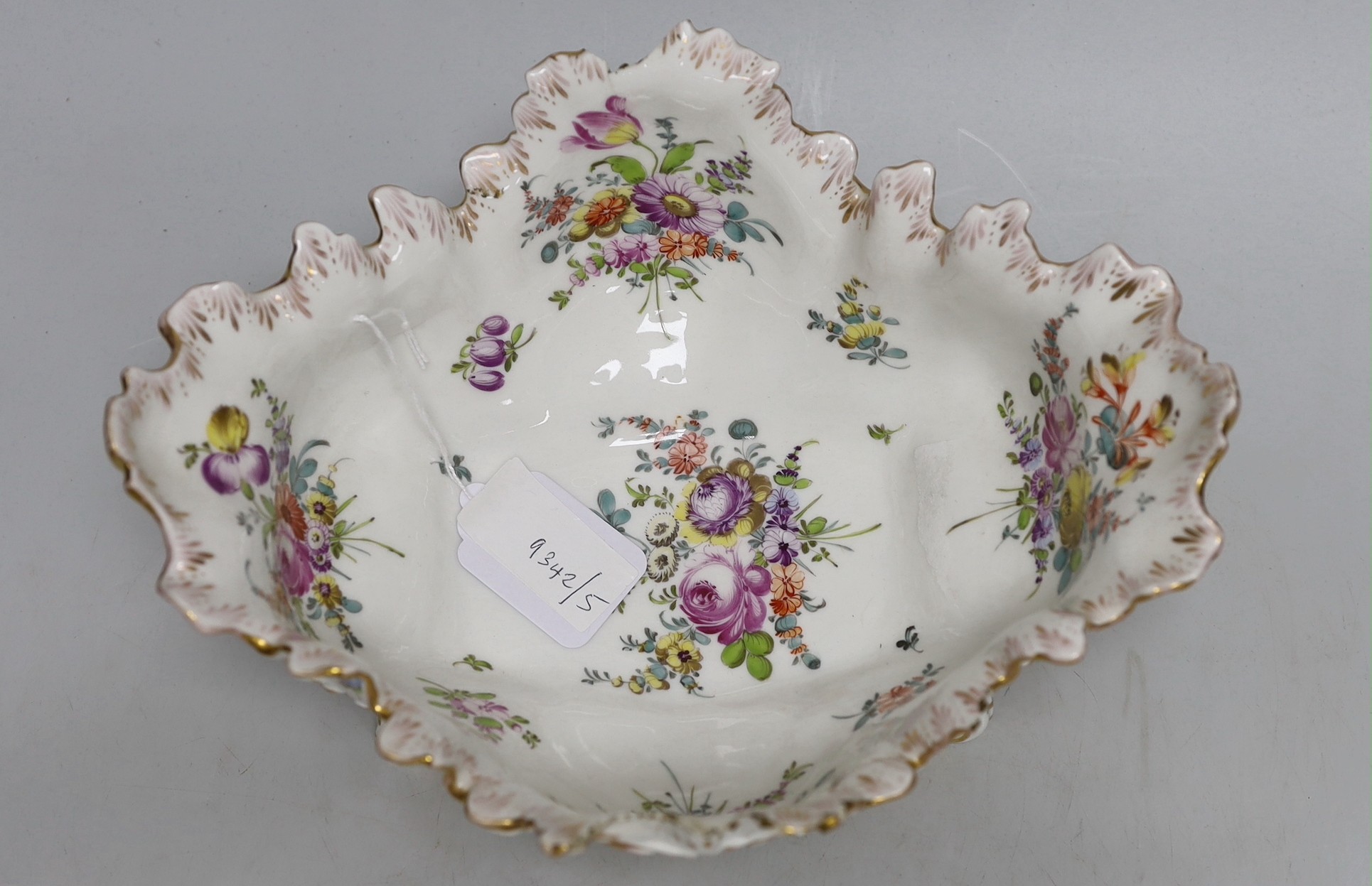 A Vienna style floral porcelain centrepiece, 27cm high - Image 2 of 2