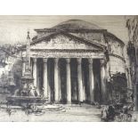 Hedley Fitton (1859-1929), drypoint etching, 'The Pantheon in Rome', signed in pencil, 44 x 55cm