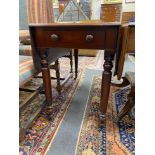 A Victorian coromandel banded mahogany Pembroke table, width 48cm, depth 96cm, height 71cm *Please