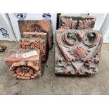 Seven assorted Victorian terracotta architectural decorative motifs, largest 25cm *Please note the