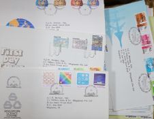 Approximately 580 stamps, to include Malaya and Singapore First Day Covers