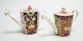 Toy porcelain: Two Derby Japan pattern rosewater sprinklers, c.1815, each modelled in the form of