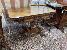 A Regency mahogany folding card table, width 92cm, depth 45cm, height 74cm *Please note the sale