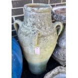 A Greek style earthenware garden urn, height 70cm *Please note the sale commences at 9am.