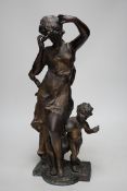 A bronze figure group, 46cm