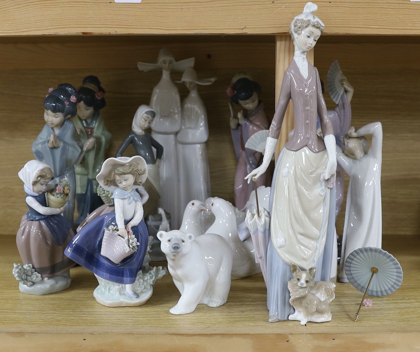 A selection of fifteen Lladro figures, tallest 35cm - Image 2 of 2