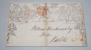 Stamps: Mulready penny cover July 24 1840