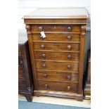 A Victorian mahogany seven drawer collector's chest, width 69cm, depth 52cm, height 114cm *Please