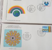 A bag of UK and European First Day covers in albums and loose