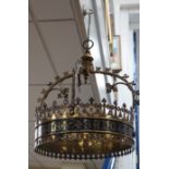 A gothic revival ceiling light, 39cm tall
