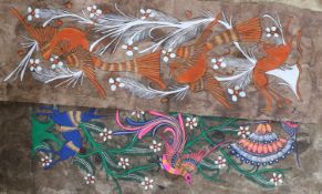 A selection of various Indonesian animal mural paintings