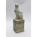 A stone style sculpture of an Egyptian cat, 32cm high