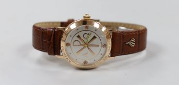 A gentleman's modern 585 yellow metal Poljot International automatic wrist watch, with diamond
