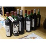 Ten bottles of miscellaneous claret