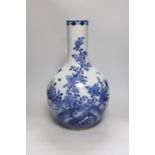 A large Chinese blue and white bottle vase, 46cms high