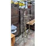 A wrought iron candelabrum lamp standard, height 187cm *Please note the sale commences at 9am.