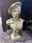 A reconstituted stone bust of a 17th century youth, height 60cm *Please note the sale commences at