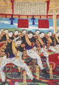 Japanese School, five woodblock prints, Scenes from the Sino-Japanese War, including works by
