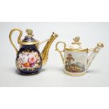 Toy porcelain: two English rosewater sprinklers, c.1810-1820, possibly Coalport, each modelled in