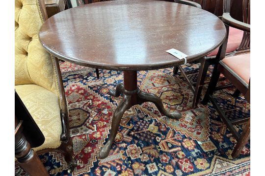 A George Iii Circular Mahogany Tilt Top Tripod Tea Table, Diameter 84Cm,  Height 70Cm *Please Note