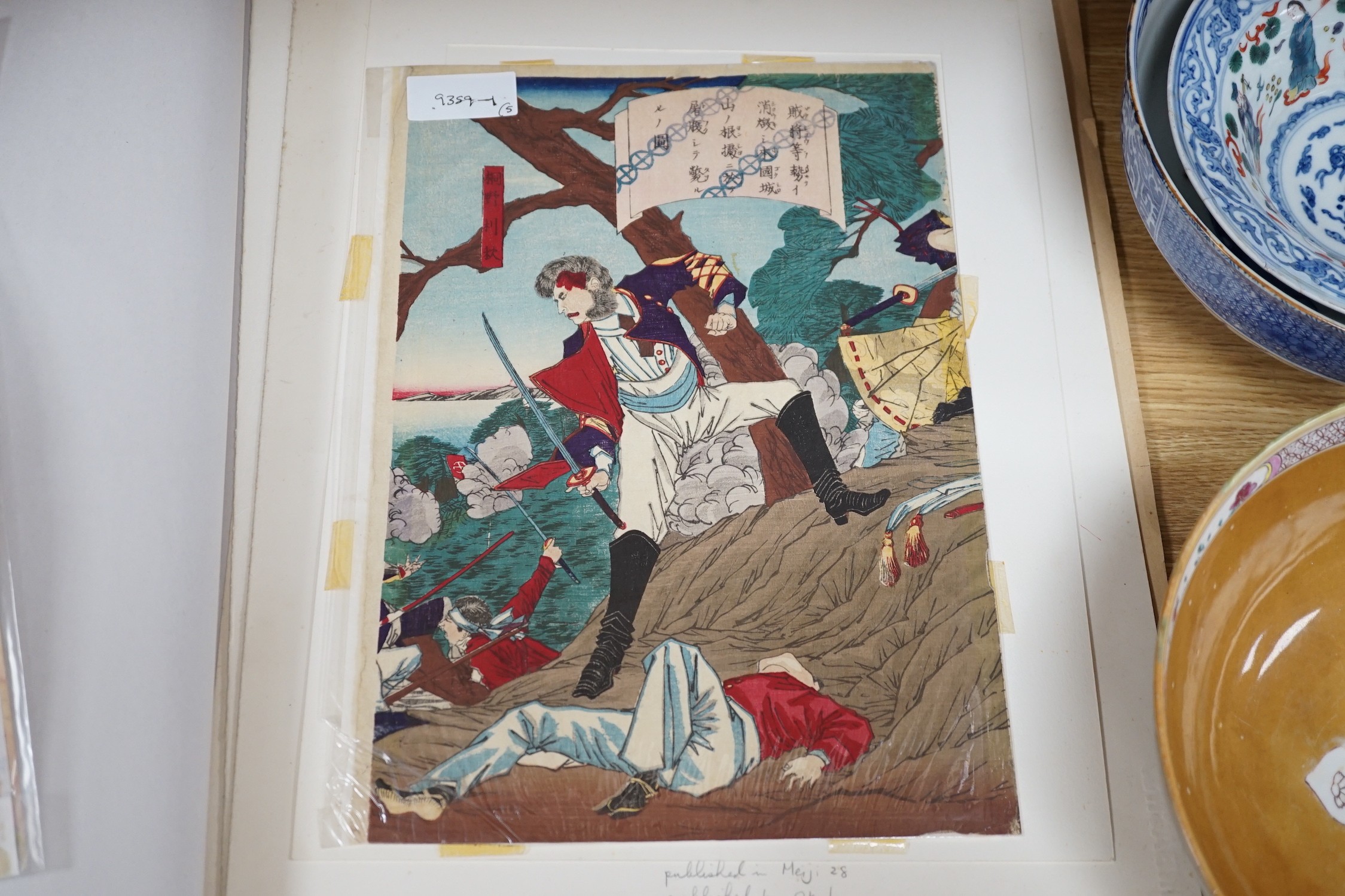 Japanese School, five woodblock prints, Scenes from the Sino-Japanese War, including works by - Image 2 of 2