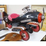 A vintage American Airflow Shark Attack child's pedal aeroplane