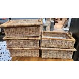 Five assorted wicker baskets, largest width 56cm *Please note the sale commences at 9am.