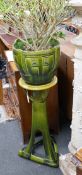 An Art Nouveau Bretby jardiniere on pedestal, 103cm tall excluding plant