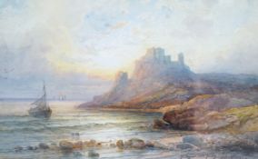 Emile Axel Krause (1871-1945), watercolour, 'Mount Orgueil Castle, Jersey', signed, 24 x 38cm