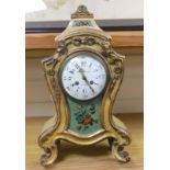 An early 20th century painted French mantel clock, 45cms high