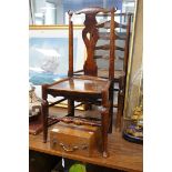 Two early 18th century oak cottage dining chairs *Please note the sale commences at 9am.