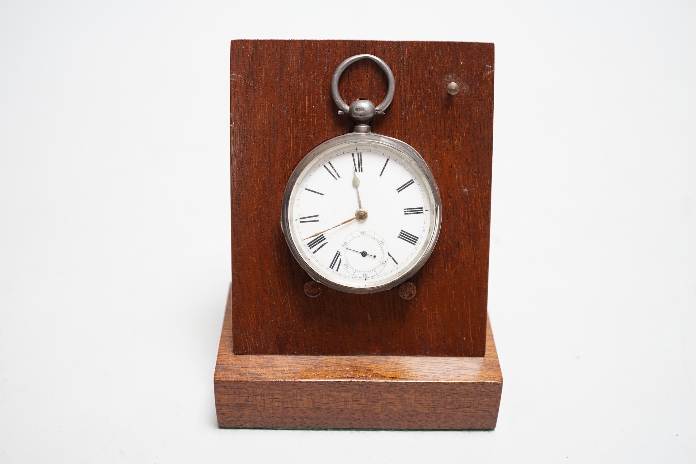 A silver pocket watch and holder - Image 2 of 2